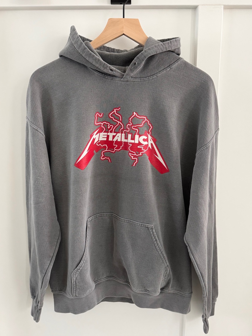 Merch Traffic Mens Metallica Gray Graphic Hoodie Sweatshirt Large